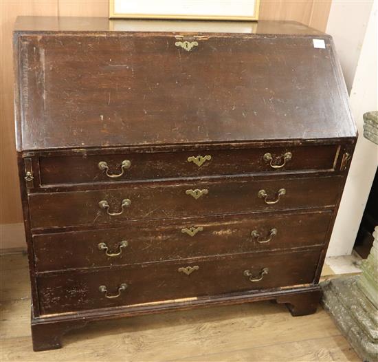 A George III mahogany bureau W.106cm